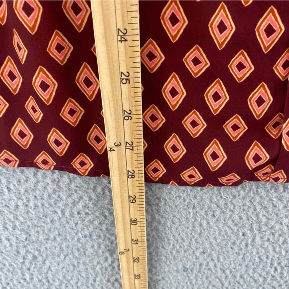 ModCloth 2X Plus Brown Pattern Sleeveless Collared V Neck Blouse Pullover Casual - Picture 9 of 10